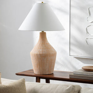   Modern European furniture - Glazed Beige Ceramic Table Lamp - www.oroa.com | Oroa.com