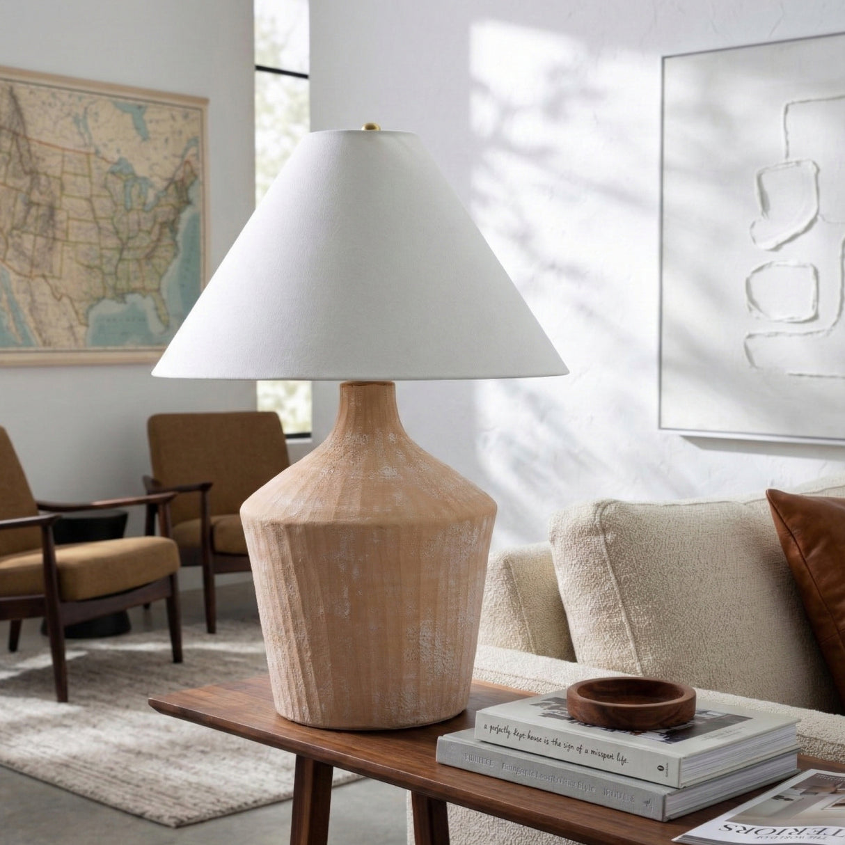   Modern European furniture - Glazed Beige Ceramic Table Lamp - www.oroa.com | Oroa.com
