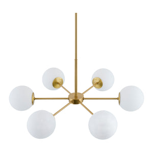   Modern European furniture - White Glass Orb 6-Light Chandelier - www.oroa.com | Oroa.com