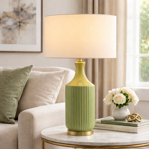   Modern European furniture - Fluted Glazed Ceramic Table Lamp - www.oroa.com | Oroa.com