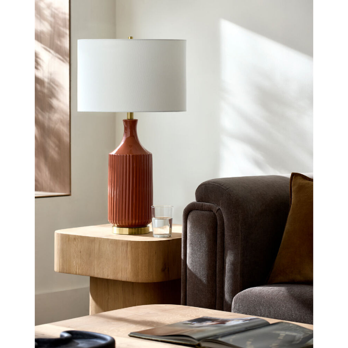   Modern European furniture - Fluted Glazed Ceramic Table Lamp - www.oroa.com | Oroa.com