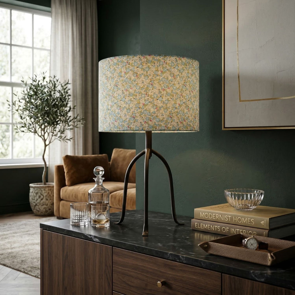   Modern European furniture - Floral Print Linen Table Lamp S - www.oroa.com | Oroa.com
