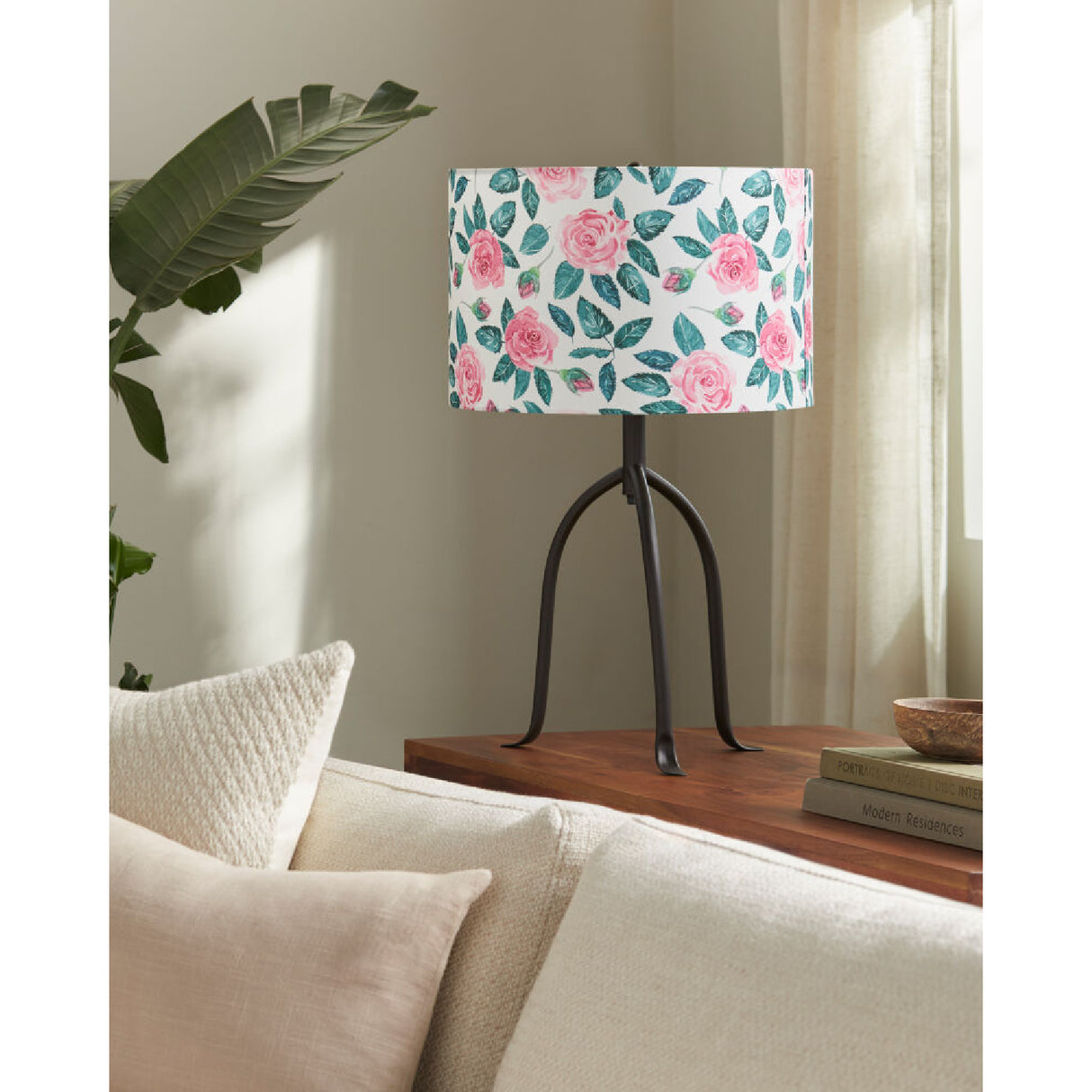   Modern European furniture - Floral Print Linen Table Lamp S - www.oroa.com | Oroa.com
