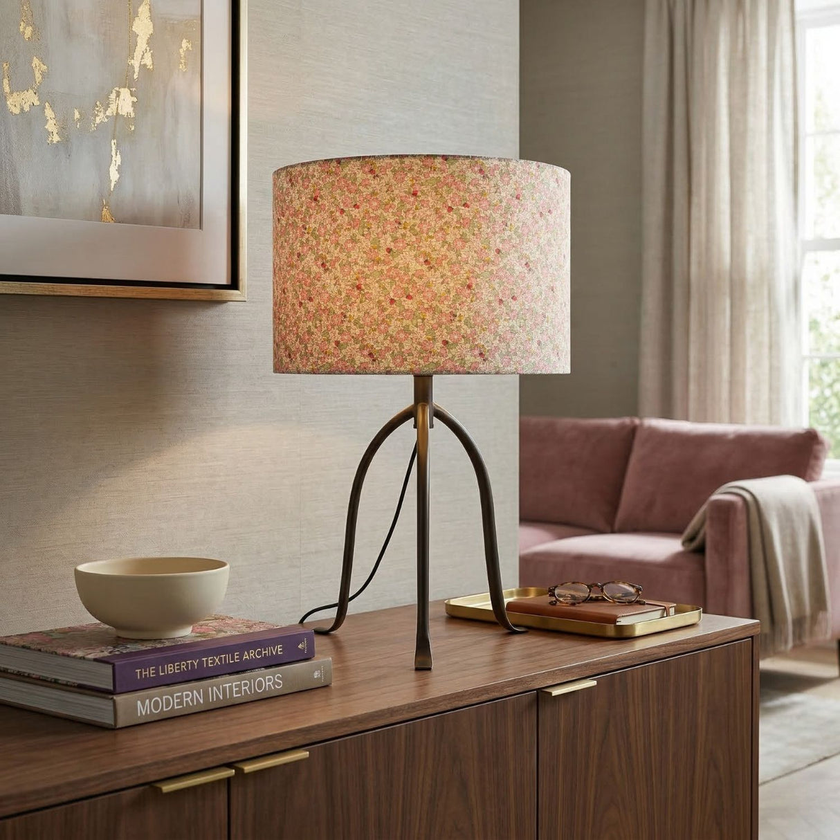   Modern European furniture - Floral Print Linen Table Lamp S - www.oroa.com | Oroa.com