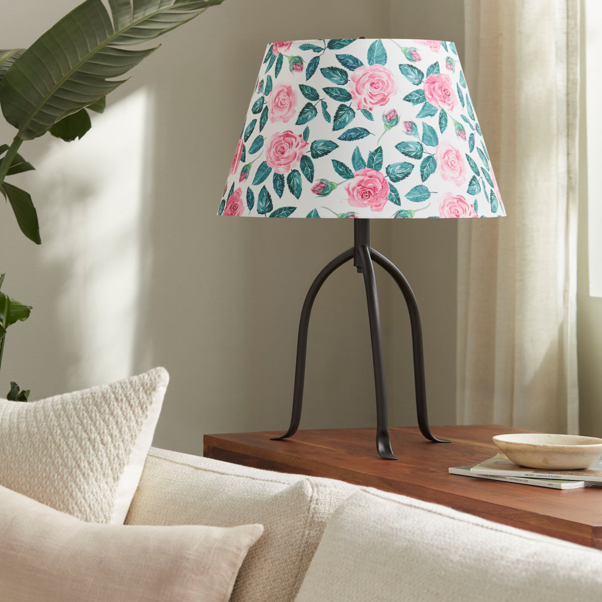   Modern European furniture - Floral Print Linen Table Lamp L - www.oroa.com | Oroa.com