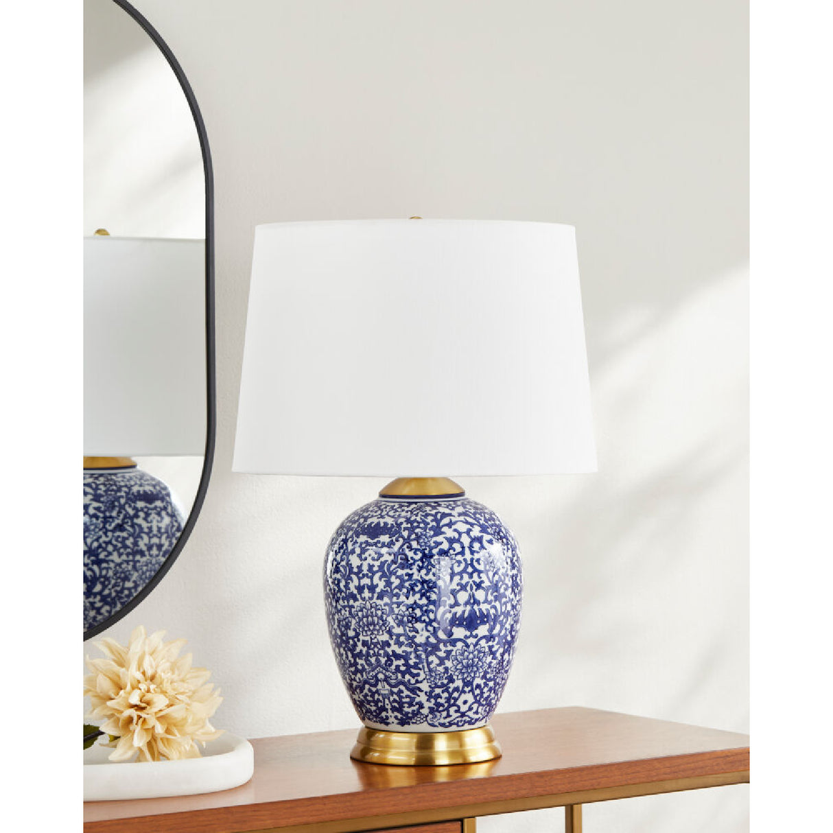   Modern European furniture - Blue Floral Ceramic Table Lamp - www.oroa.com | Oroa.com
