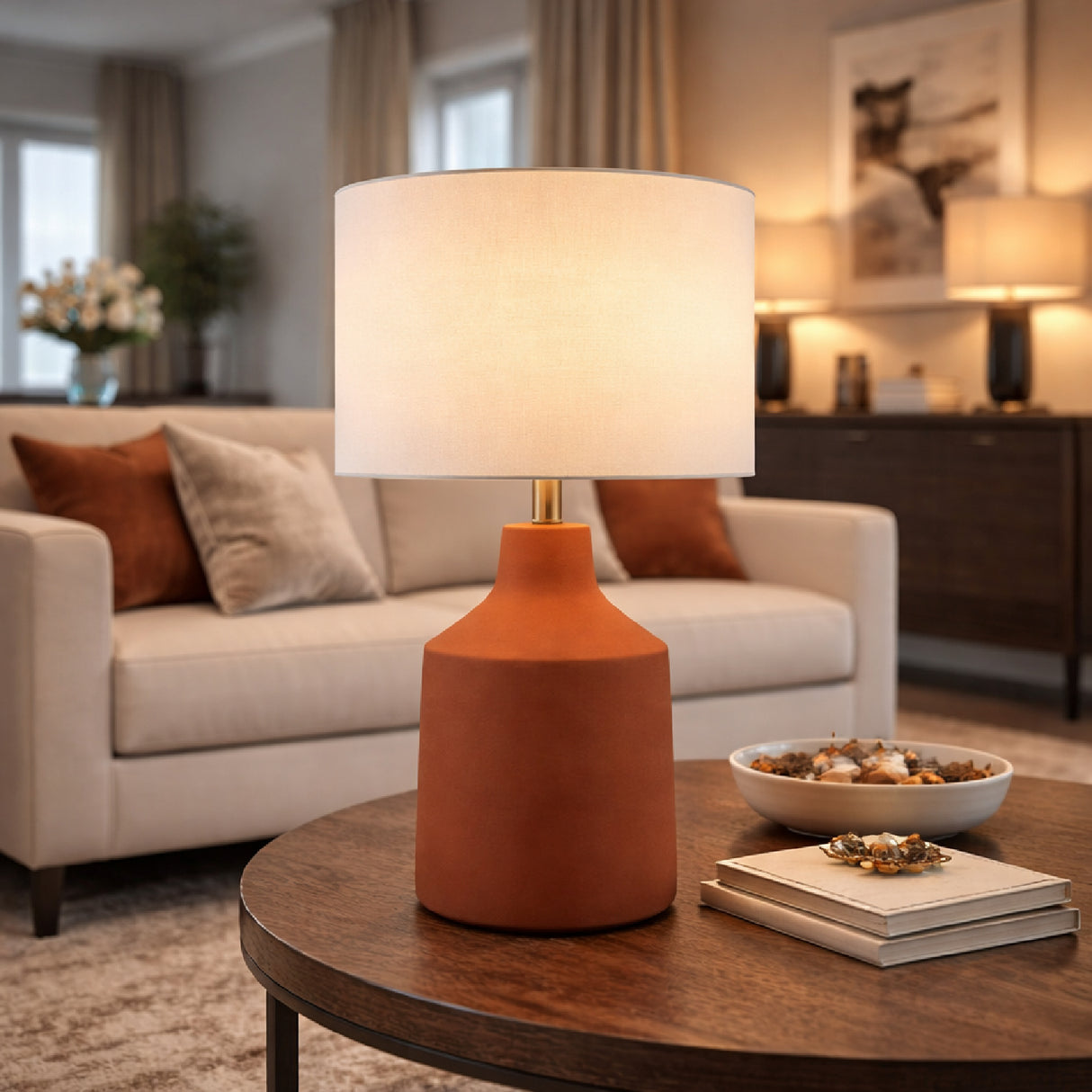   Modern European furniture - Painted Cement Accent Table Lamp - www.oroa.com | Oroa.com