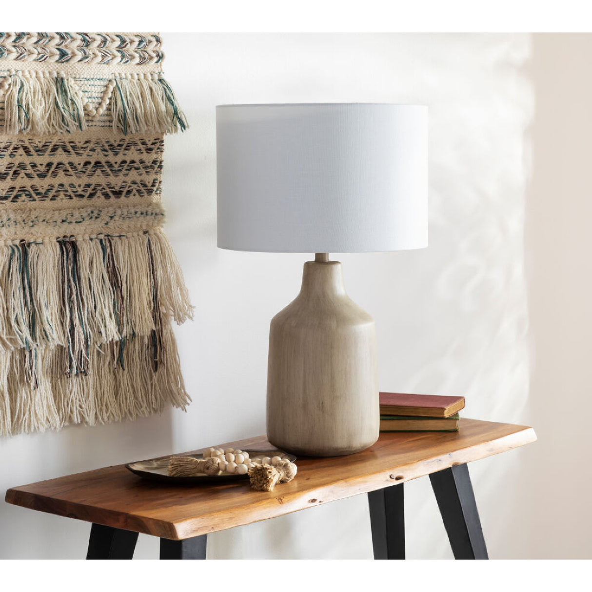   Modern European furniture - Concrete Base Linen Table Lamp - www.oroa.com | Oroa.com