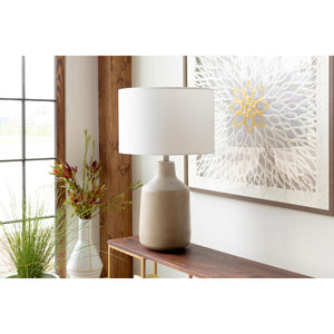   Modern European furniture - Concrete Base Linen Table Lamp - www.oroa.com | Oroa.com