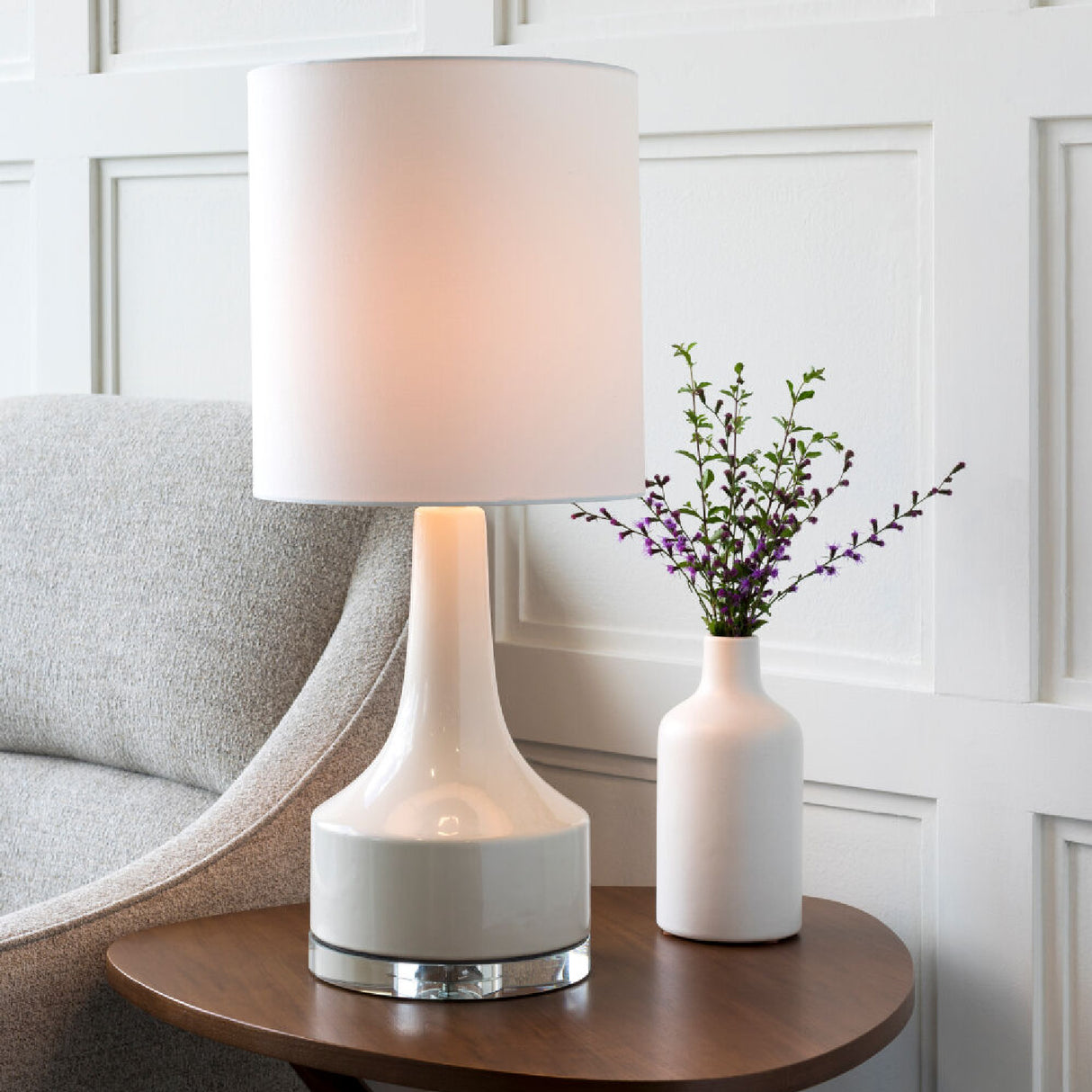   Modern European furniture - Glazed Ceramic Cotton Table Lamp - www.oroa.com | Oroa.com