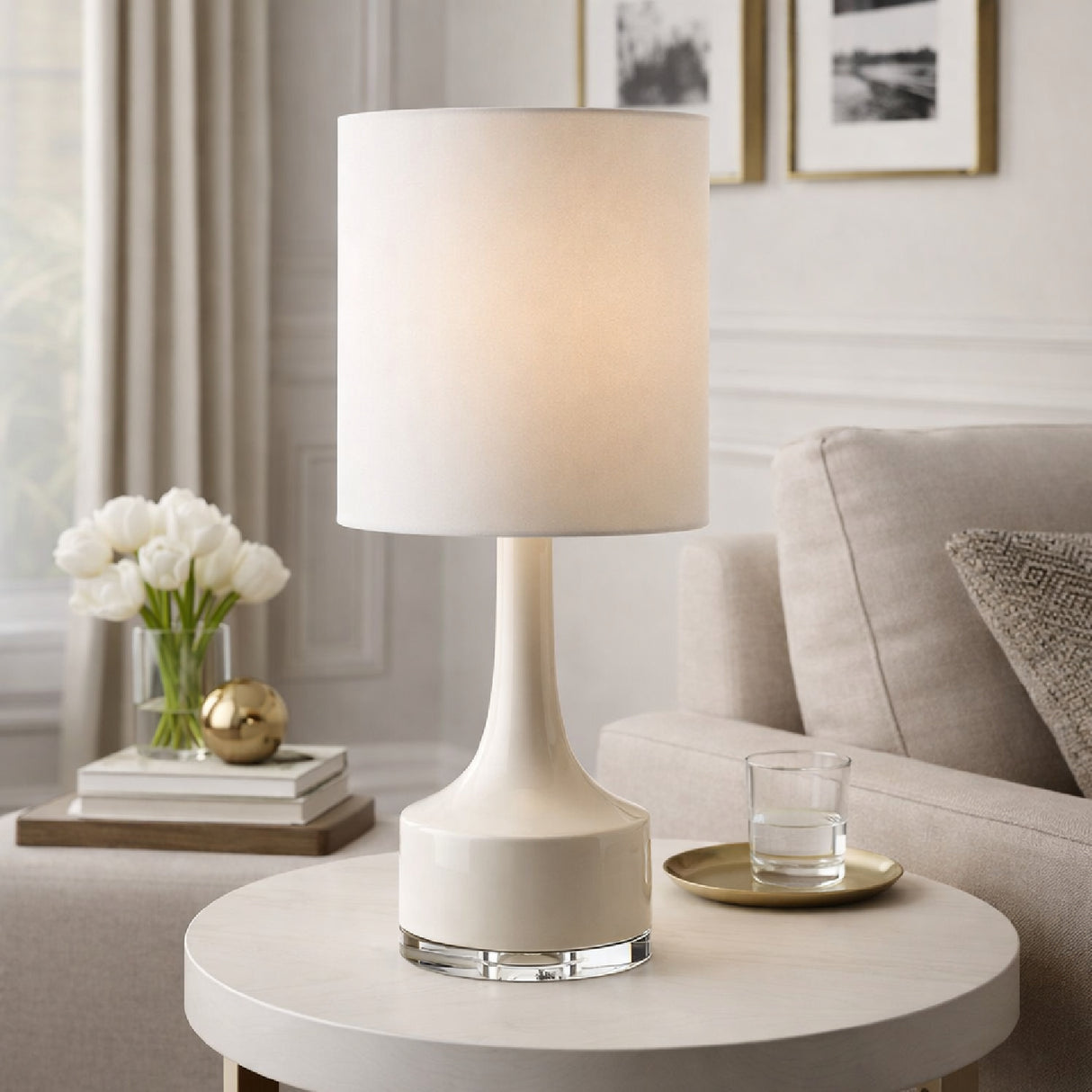  Modern European furniture - Glazed Ceramic Cotton Table Lamp - www.oroa.com | Oroa.com