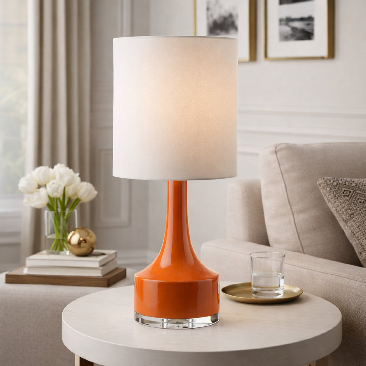   Modern European furniture - Glazed Ceramic Cotton Table Lamp - www.oroa.com | Oroa.com