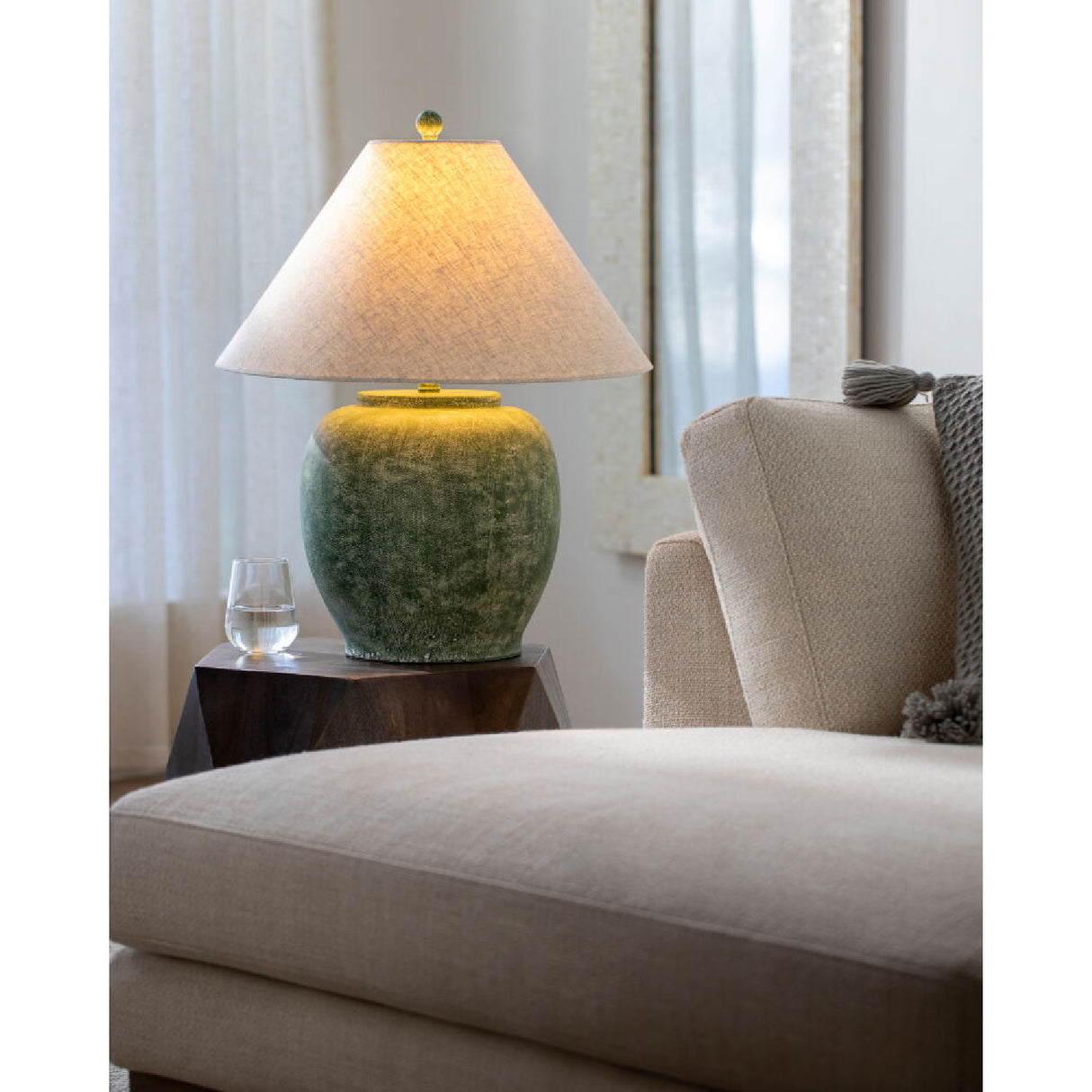   Modern European furniture - Painted Cement Linen Table Lamp - www.oroa.com | Oroa.com