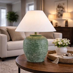   Modern European furniture - Painted Cement Linen Table Lamp - www.oroa.com | Oroa.com