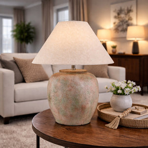  Modern European furniture - Painted Cement Linen Table Lamp - www.oroa.com | Oroa.com