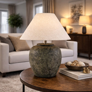   Modern European furniture - Painted Cement Linen Table Lamp - www.oroa.com | Oroa.com