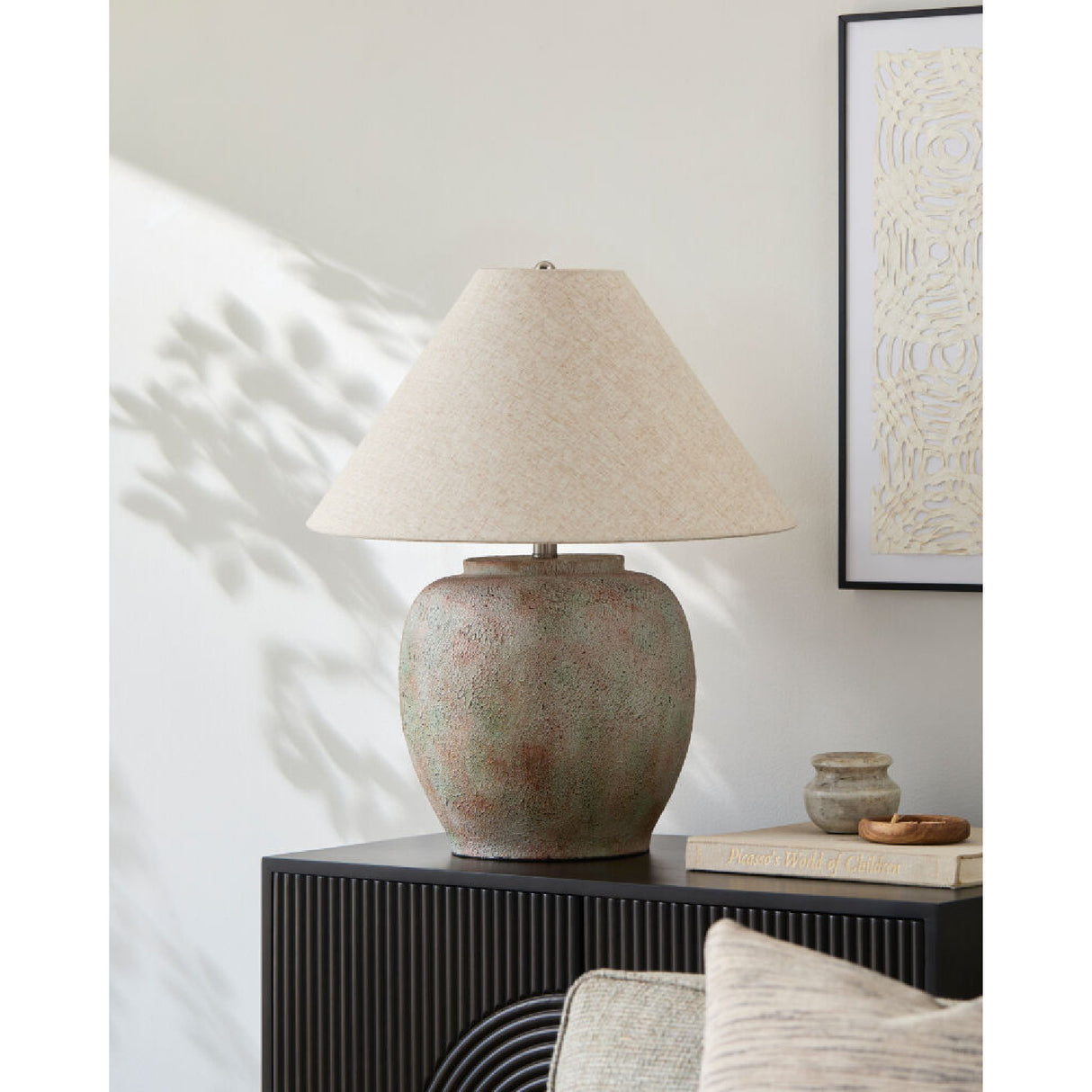   Modern European furniture - Painted Cement Linen Table Lamp - www.oroa.com | Oroa.com
