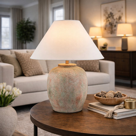  Modern European furniture - Painted Cement Linen Table Lamp - www.oroa.com | Oroa.com