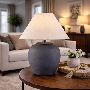   Modern European furniture - Painted Cement Linen Table Lamp - www.oroa.com | Oroa.com