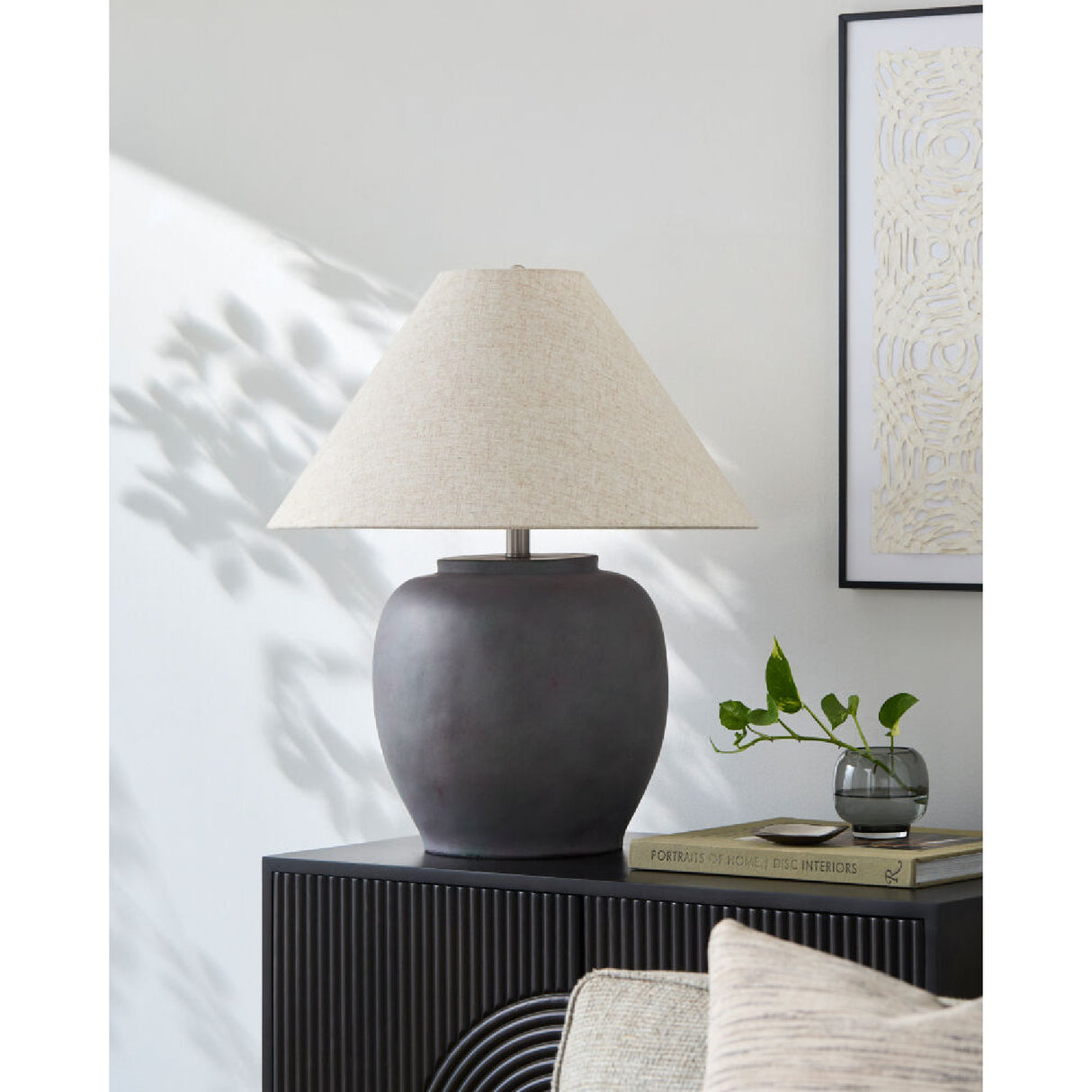   Modern European furniture - Painted Cement Linen Table Lamp - www.oroa.com | Oroa.com