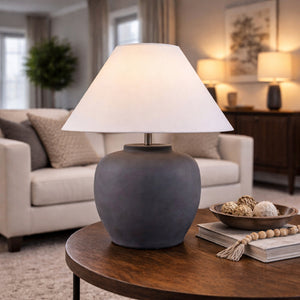   Modern European furniture - Painted Cement Linen Table Lamp - www.oroa.com | Oroa.com