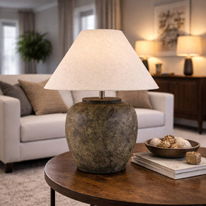   Modern European furniture - Painted Cement Linen Table Lamp - www.oroa.com | Oroa.com