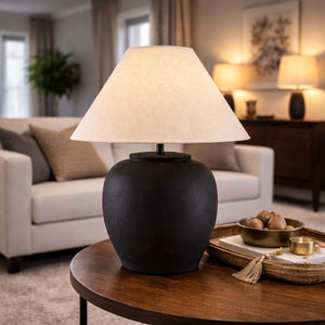   Modern European furniture - Painted Cement Linen Table Lamp - www.oroa.com | Oroa.com