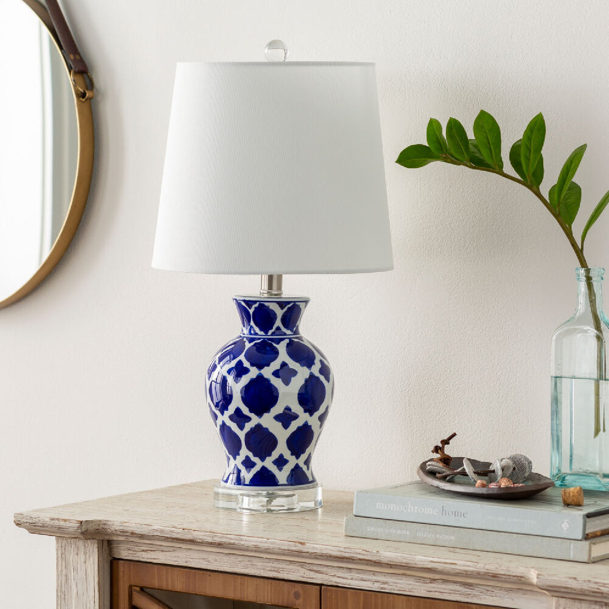   Modern European furniture - Blue Patterned Ceramic Table Lamp - www.oroa.com | Oroa.com