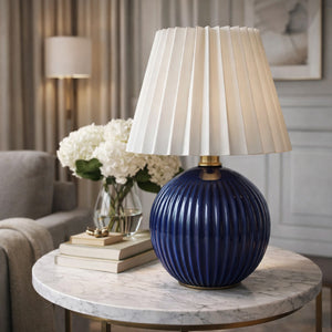   Modern European furniture - Pleated Linen Ceramic Table Lamp - www.oroa.com | Oroa.com