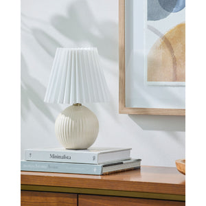   Modern European furniture - Pleated Linen Ceramic Table Lamp - www.oroa.com | Oroa.com