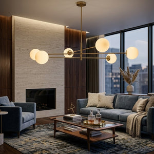   Modern European furniture - White Glass Sputnik Chandelier - www.oroa.com | Oroa.com