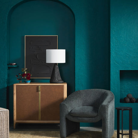   Modern European furniture - Black Textured Accent Table Lamp - www.oroa.com | Oroa.com