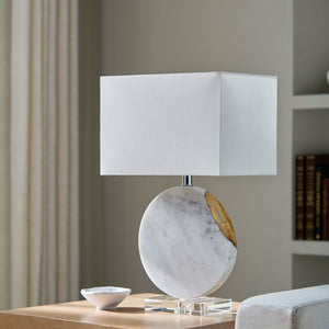   Modern European furniture - Round White Marble Table Lamp - www.oroa.com | Oroa.com