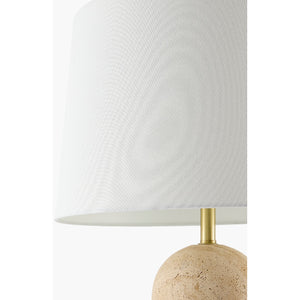   Modern European furniture - Drum Shade Travertine Table Lamp - www.oroa.com | Oroa.com
