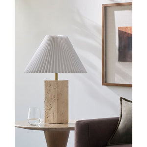   Modern European furniture - Square Travertine Empire Table Lamp - www.oroa.com | Oroa.com