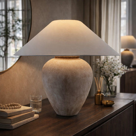   Modern European furniture - Glazed Brown Ceramic Table Lamp - www.oroa.com | Oroa.com