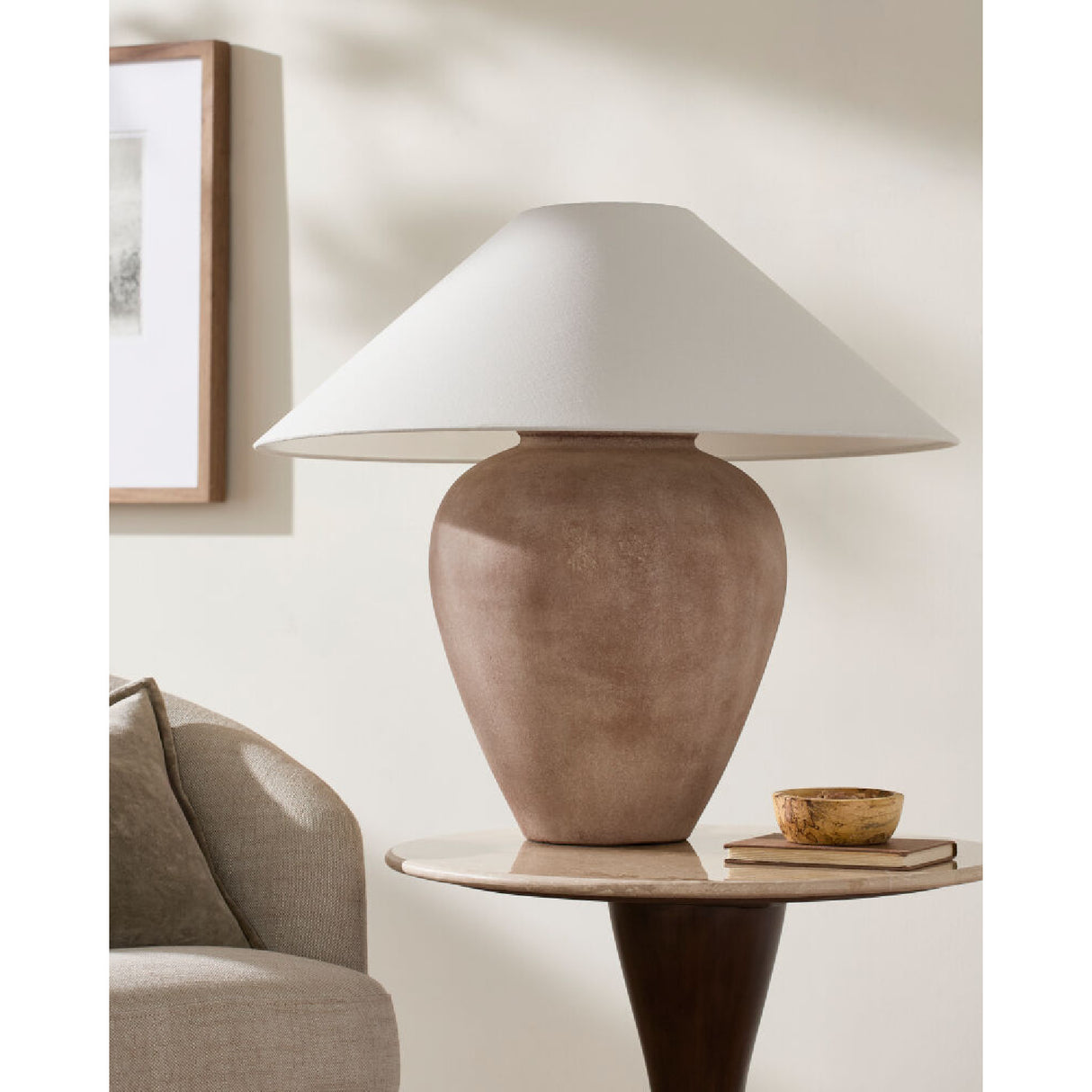   Modern European furniture - Glazed Brown Ceramic Table Lamp - www.oroa.com | Oroa.com
