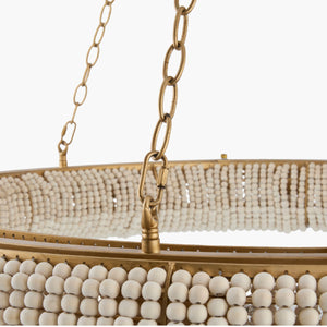   Modern European furniture - Cream Wood Beads 8-Light Chandelier - www.oroa.com | Oroa.com