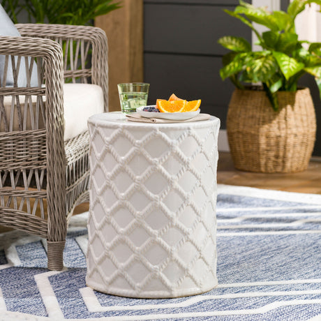   Modern European furniture - Lattice Patterned Ceramic Garden Stool - www.oroa.com | Oroa.com