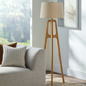   Modern European furniture - Brown Rubberwood Floor Lamp - www.oroa.com | Oroa.com
