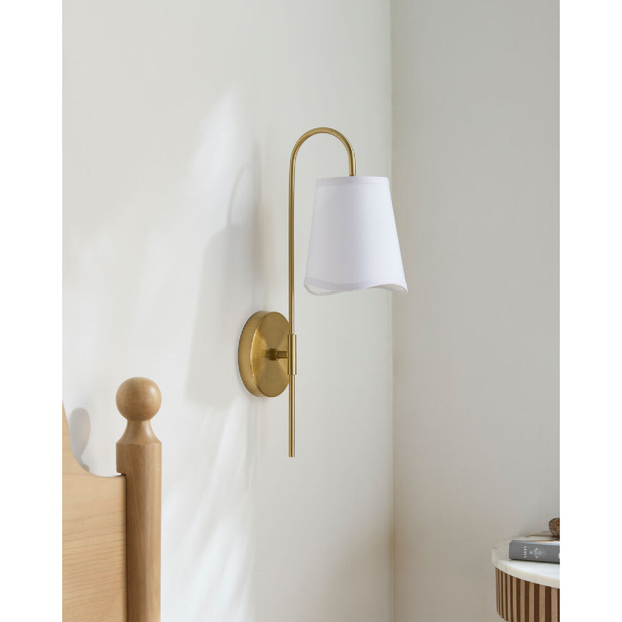   Modern European furniture - Wavy White Linen Wall Lamp - www.oroa.com | Oroa.com