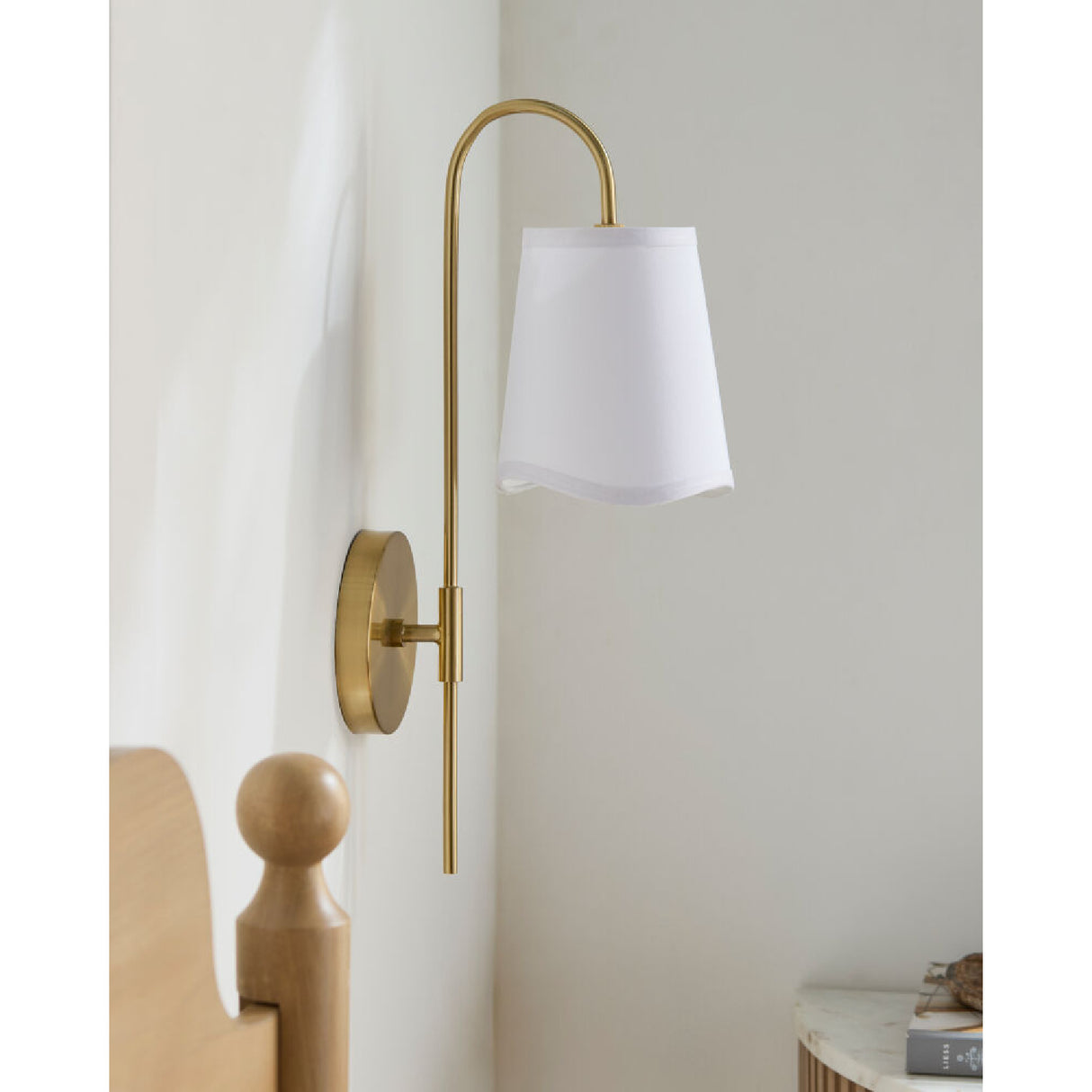   Modern European furniture - Wavy White Linen Wall Lamp - www.oroa.com | Oroa.com