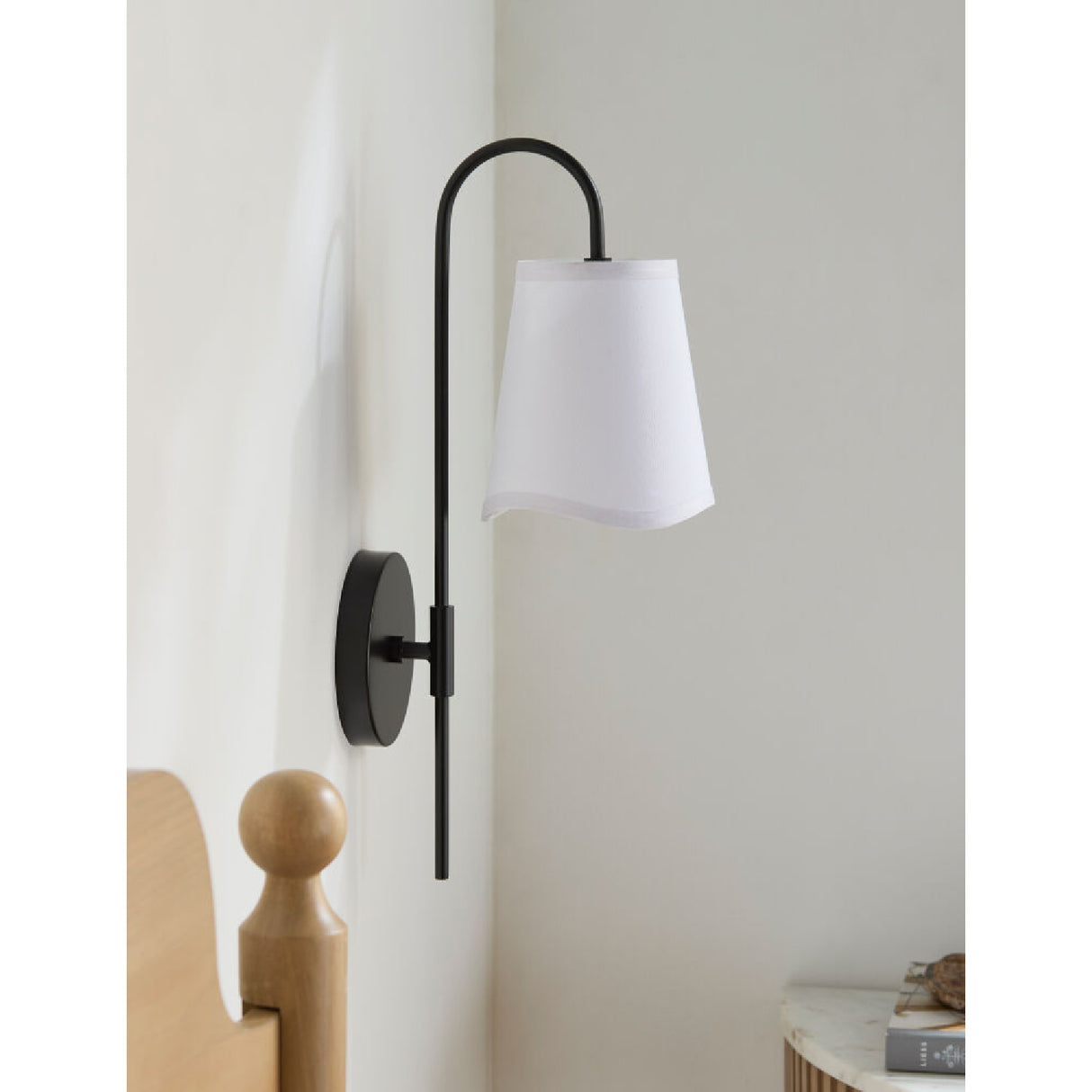   Modern European furniture - Wavy White Linen Wall Lamp - www.oroa.com | Oroa.com