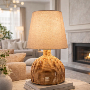   Modern European furniture - Brown Rattan Base Table Lamp - www.oroa.com | Oroa.com