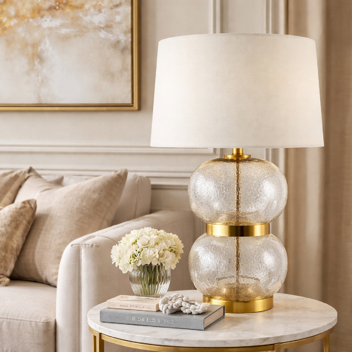   Modern European furniture - Textured Clear Glass Table Lamp - www.oroa.com | Oroa.com