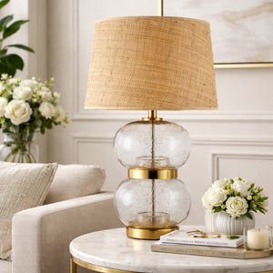   Modern European furniture - Textured Clear Glass Table Lamp - www.oroa.com | Oroa.com