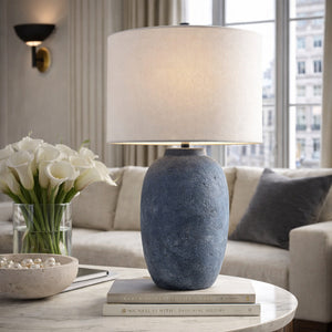   Modern European furniture - Linen Painted Cement Table Lamp - www.oroa.com | Oroa.com