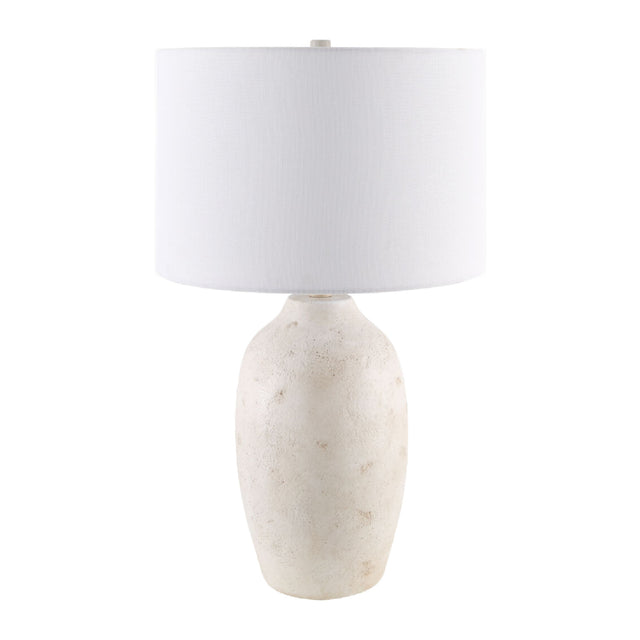 Modern European furniture - Linen Painted Cement Table Lamp - www.oroa.com