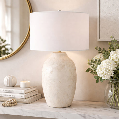   Modern European furniture - Linen Painted Cement Table Lamp - www.oroa.com | Oroa.com