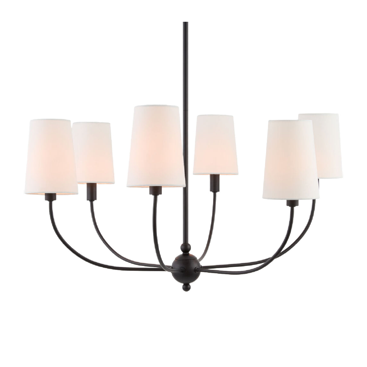   Modern European furniture - 6-Light White Linen Chandelier - www.oroa.com | Oroa.com